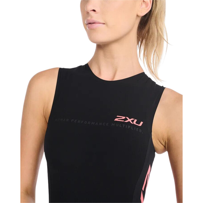 2024 2XU Mujer Propel Swimskin WT6659d - Black / Hyper Coral